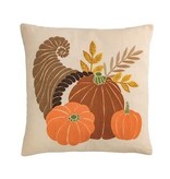 Mud Pie Mud Pie Fall Crewel Pillow Cornucopia