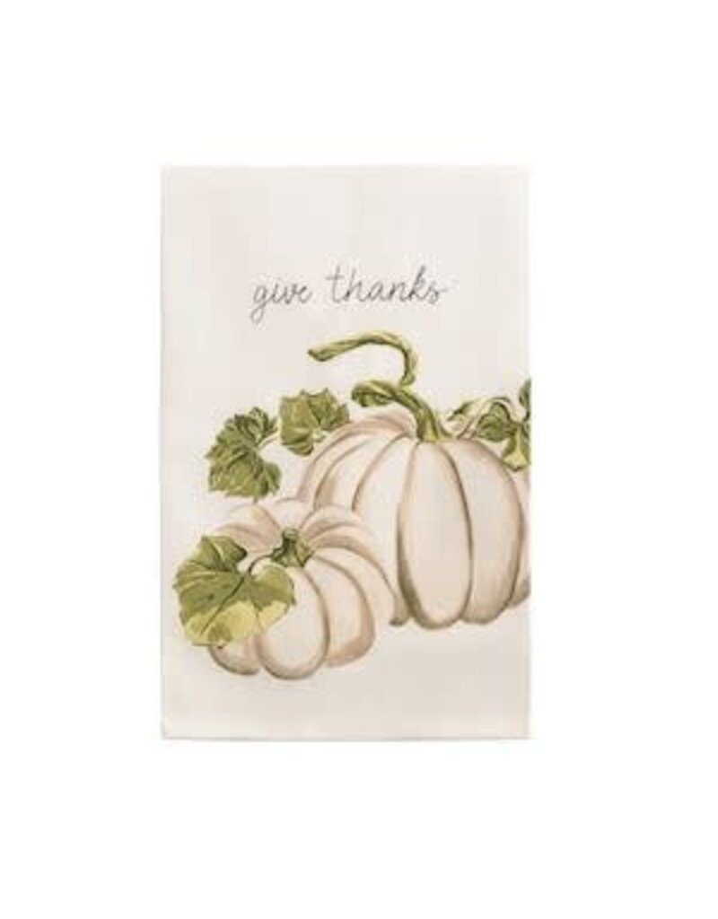 Mud Pie Mud Pie Fall Printed Towel White Pumpkin