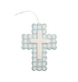 Mud Pie Mud Pie Kids Ceramic Gingham Cross Blue