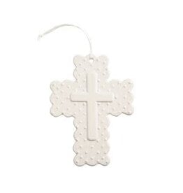 Mud Pie Mud Pie Kids Ceramic Dot Cross White