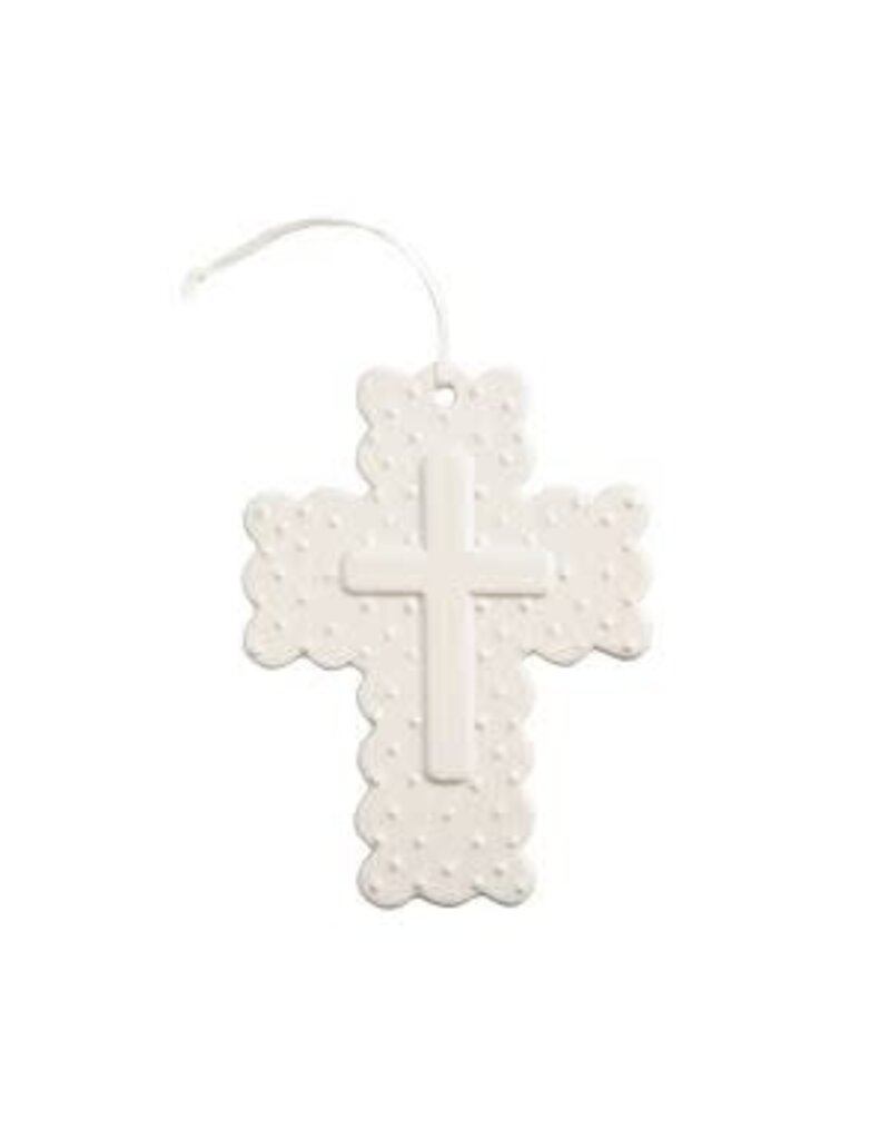 Mud Pie Mud Pie Kids Ceramic Dot Cross White