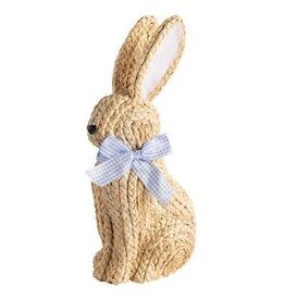 Mud Pie Mud Pie Easter Woven Bunny Sitter Blue Bow