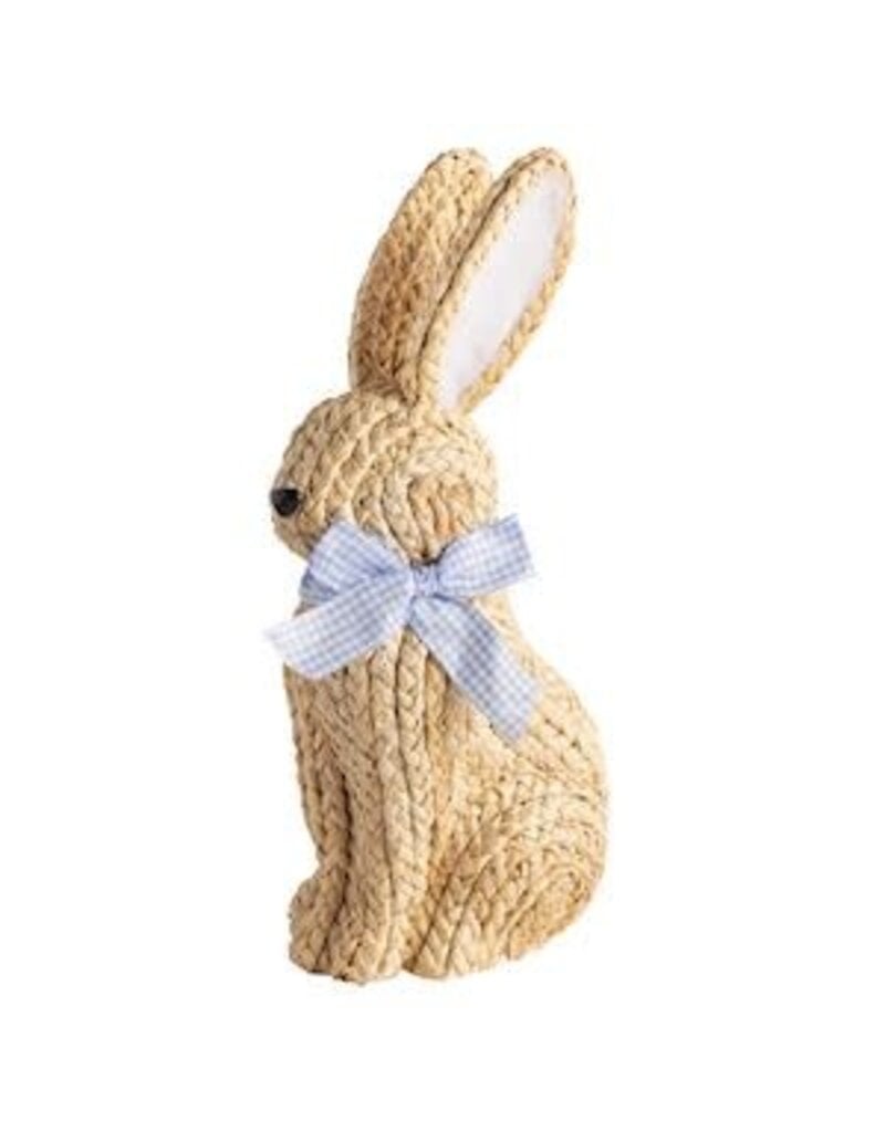 Mud Pie Mud Pie Easter Woven Bunny Sitter Blue Bow