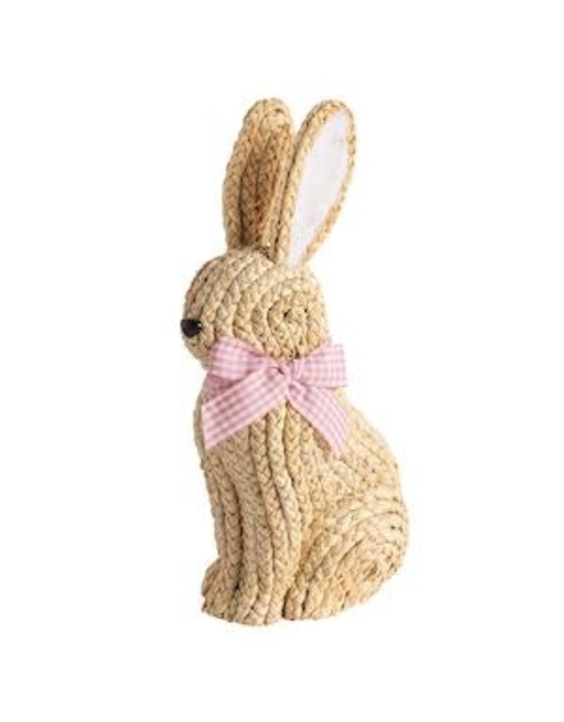 Mud Pie Mud Pie Easter Woven Bunny Sitter Pink Bow