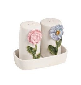 Mud Pie Mud Pie Salt and Pepper Set Flowers
