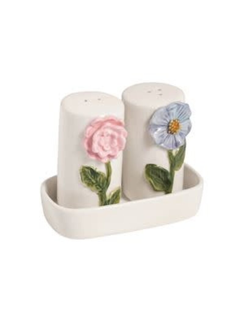Mud Pie Mud Pie Salt and Pepper Set Flowers