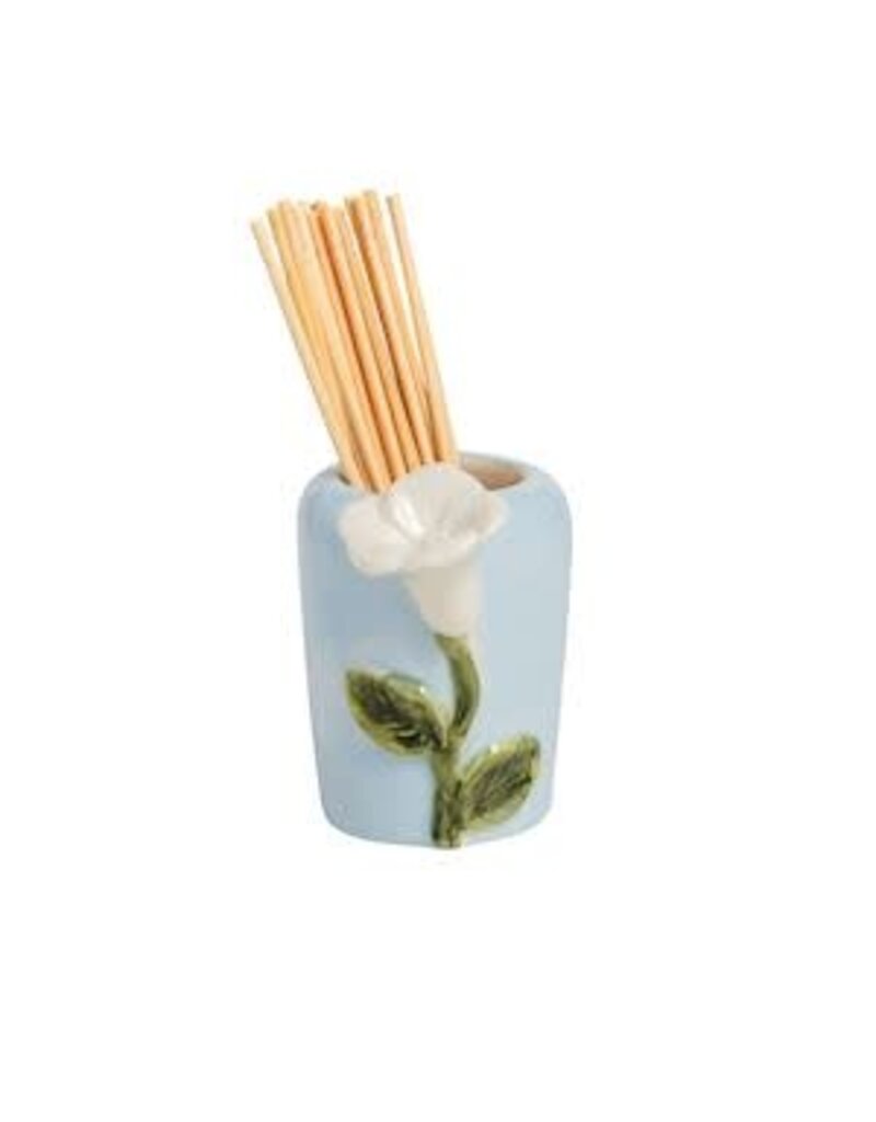 Mud Pie Mud Pie Toothpick Holder Blue Base Flower