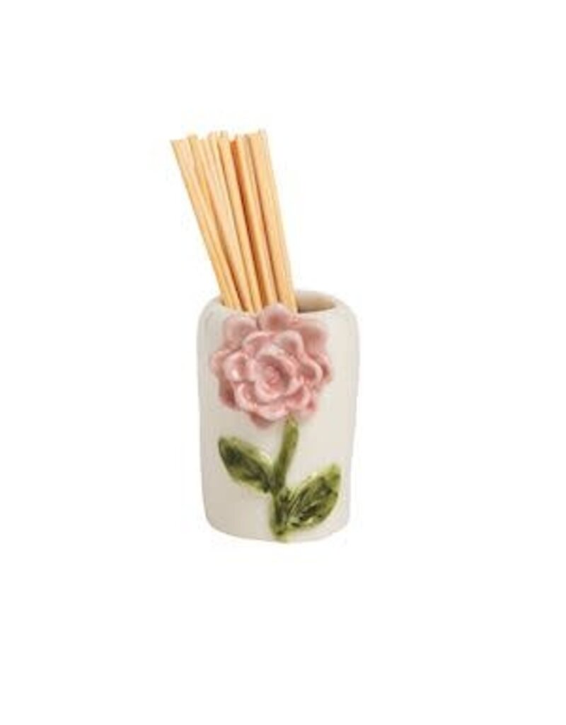 Mud Pie Mud Pie Toothpick Holder Pink Flower
