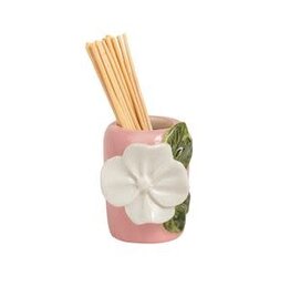 Mud Pie Mud Pie Toothpick Holder Pink Base Flower