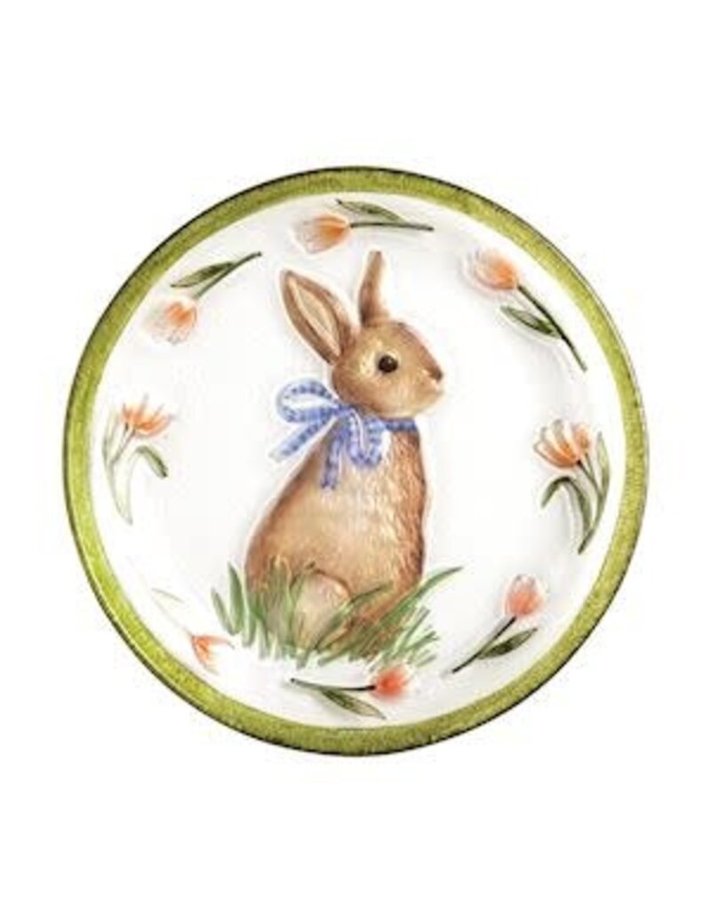 Mud Pie Mud Pie Easter Glass Platter Easter Bunny