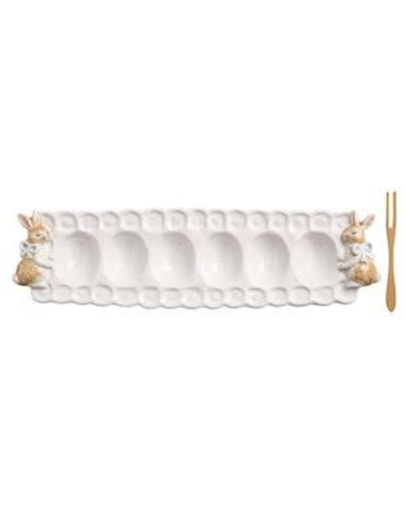 Mud Pie Mud Pie Easter Deviled Egg Tray Small Bunny