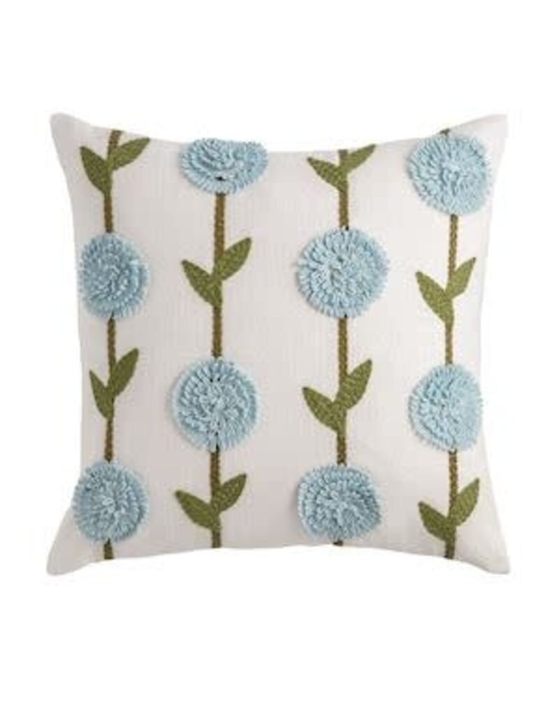 Mud Pie Mud Pie Pillow Hydrangea Blue