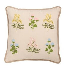 Mud Pie Mud Pie Pillow Embroidery Floral Square