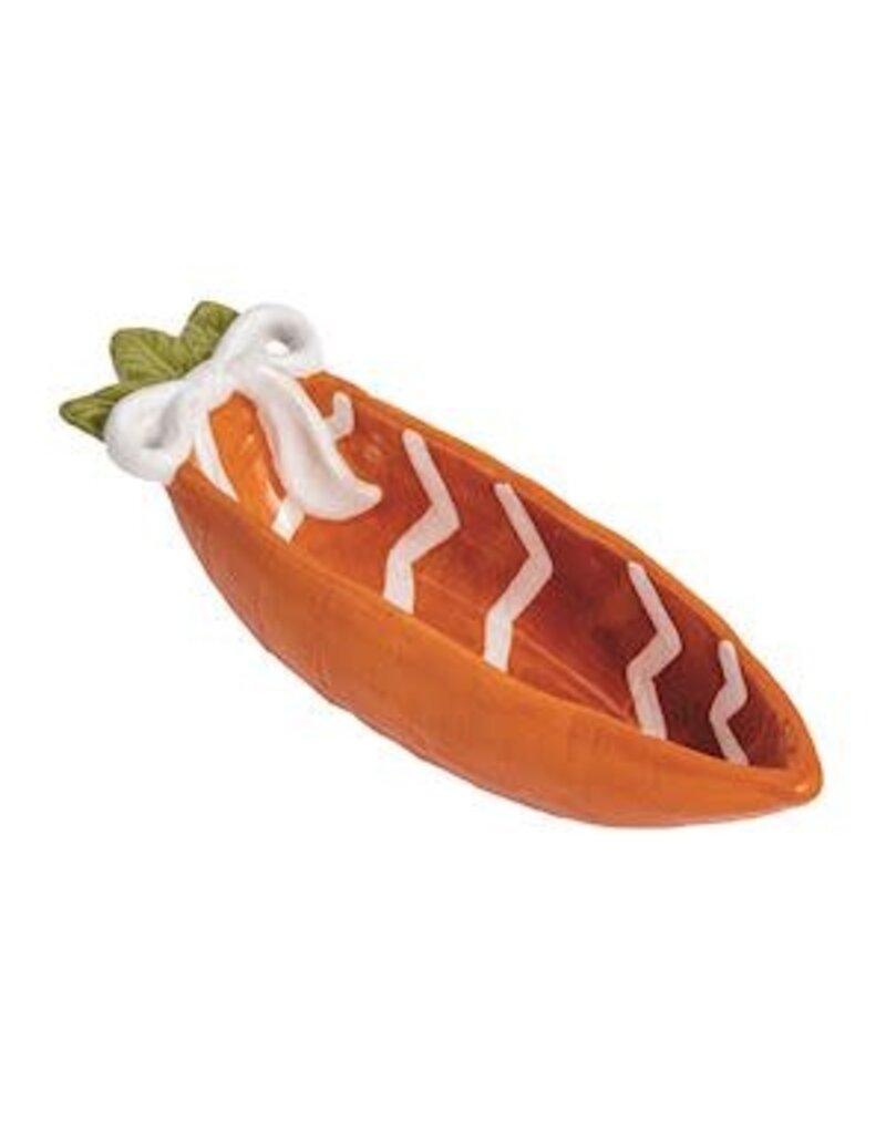 Mud Pie Mud Pie Easter Candy Dish White Stripe Carrot