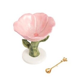 Mud Pie Mud Pie Pedestal Dish Pink Flower