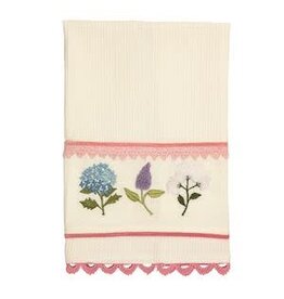 Mud Pie Mud Pie Embroidered Towel Multi Flower