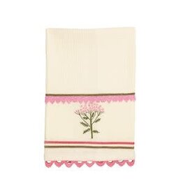 Mud Pie Mud Pie Embroidered Towel Pink Flower