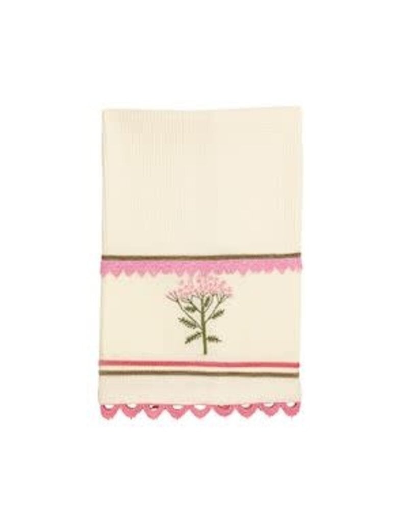 Mud Pie Mud Pie Embroidered Towel Pink Flower