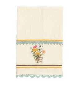 Mud Pie Mud Pie Embroidered Towel Yellow Flower