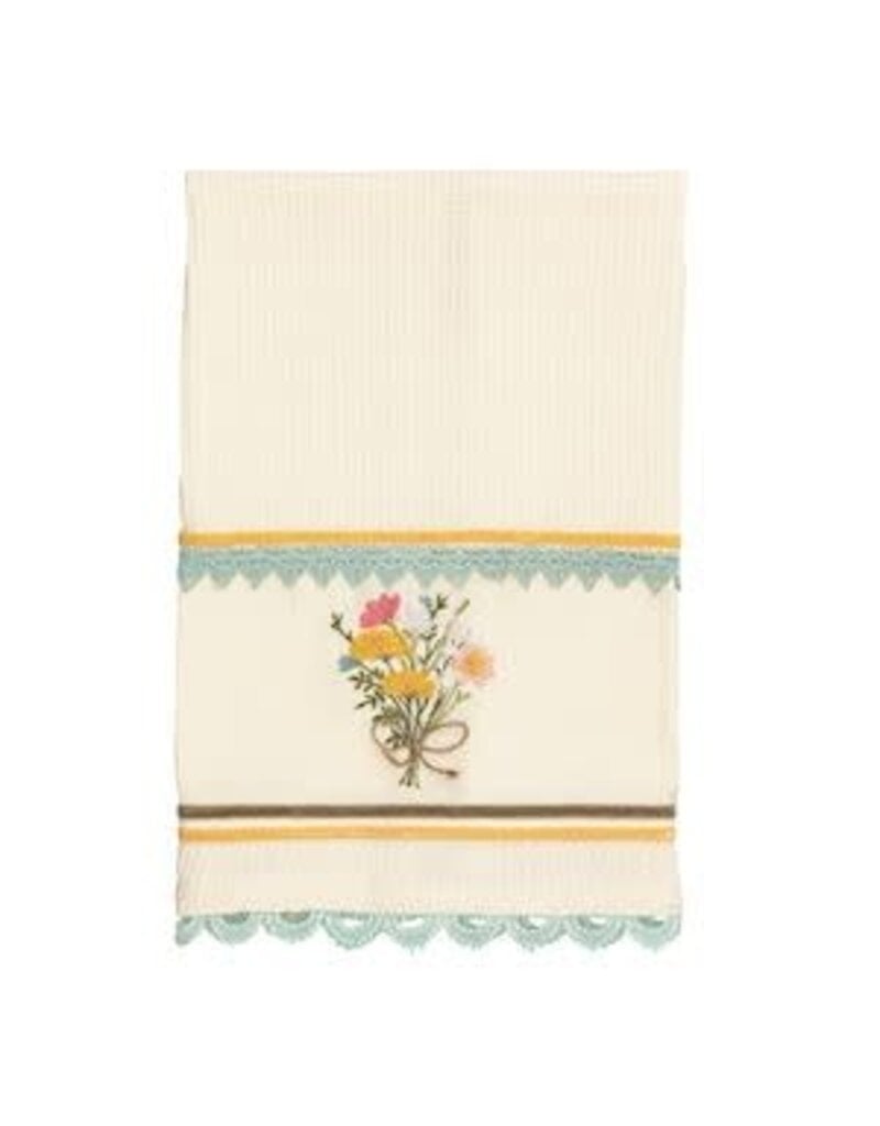 Mud Pie Mud Pie Embroidered Towel Yellow Flower