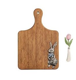 Mud Pie Mud Pie Easter Wood Board Set Bunny Blue Bow