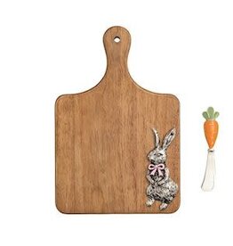 Mud Pie Mud Pie Easter Wood Board Set Bunny Pink Bow
