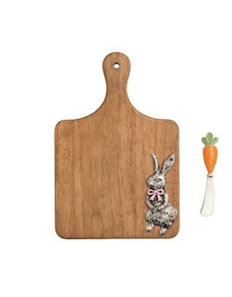 Mud Pie Mud Pie Easter Wood Board Set Bunny Pink Bow