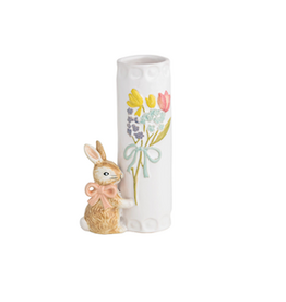 Mud Pie Mud Pie Easter Bud Vase Bunny Pink Bow