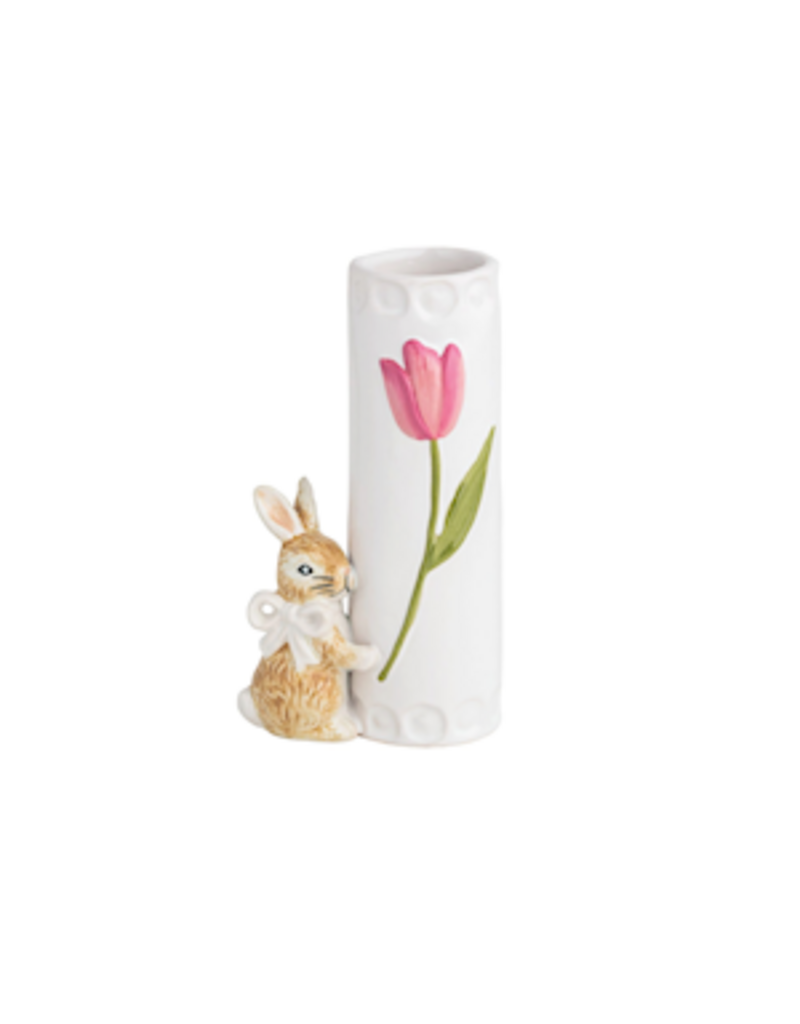 Mud Pie Mud Pie Easter Bud Vase Bunny White Bow