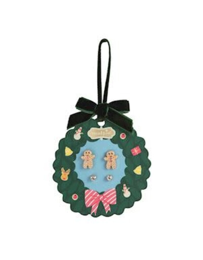 Mud Pie Mud Pie Holiday Kids Xmas Earrings Rhinestone Gingerbread
