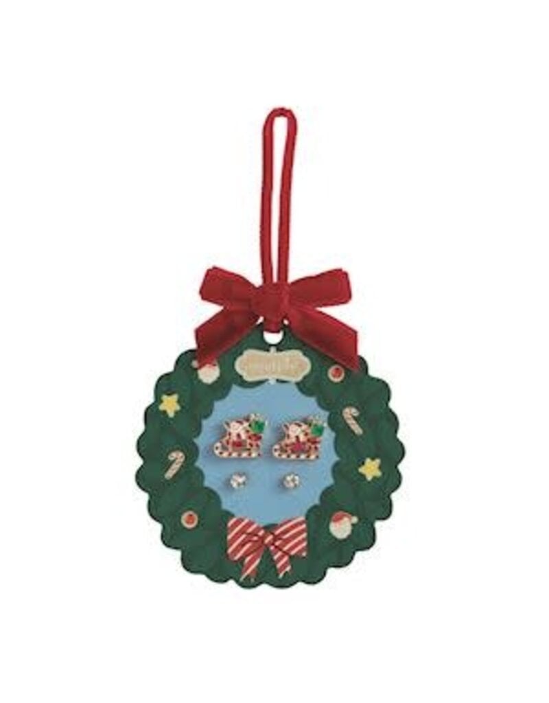 Mud Pie Mud Pie Holiday Kids Xmas Earrings Rhinestone Santa
