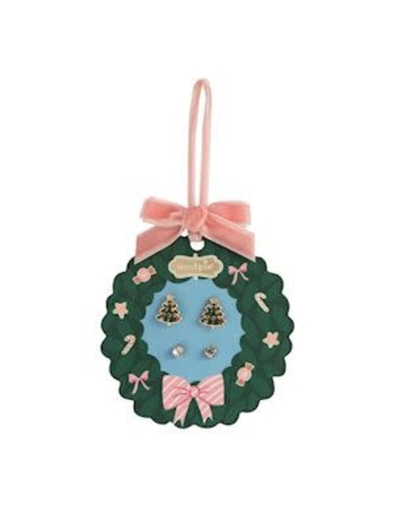 Mud Pie Mud Pie Holiday Kids Xmas Earrings Rhinestone Tree