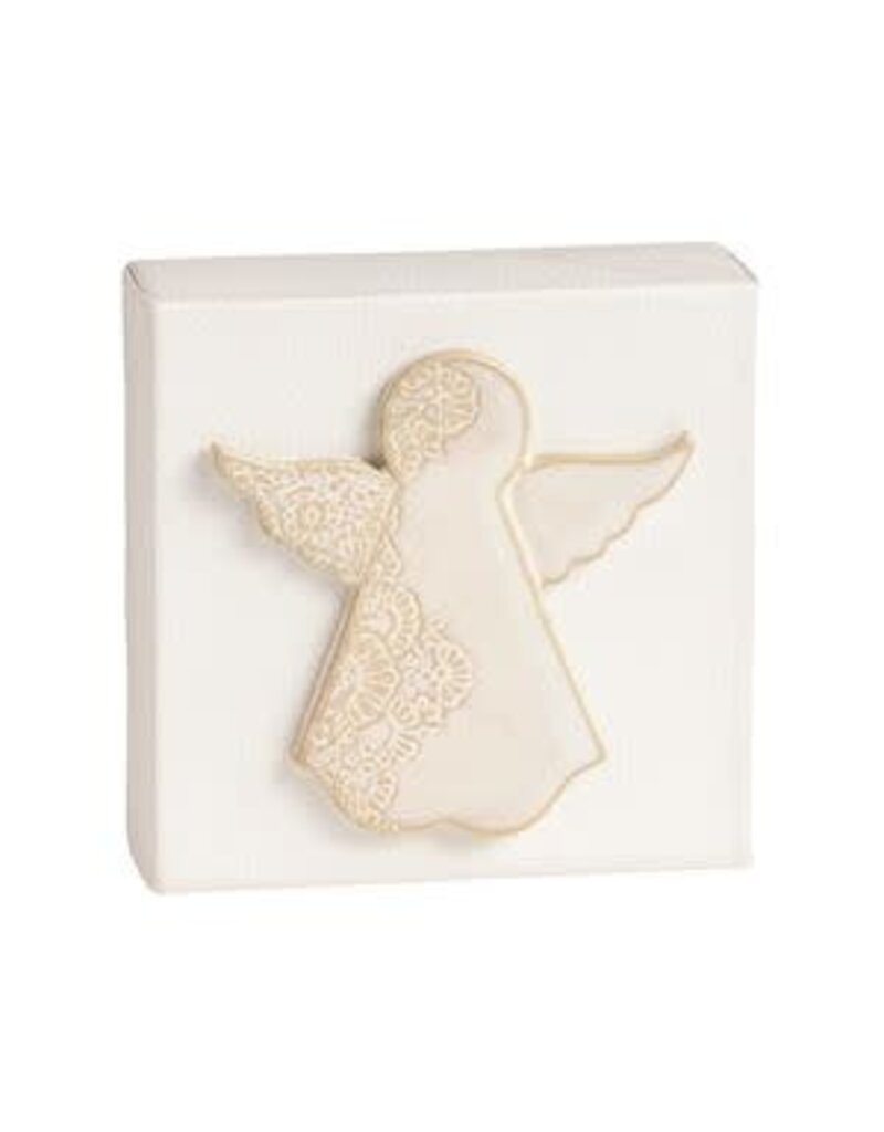 Mud Pie Mud Pie Holiday White Canvas Plaque Angel