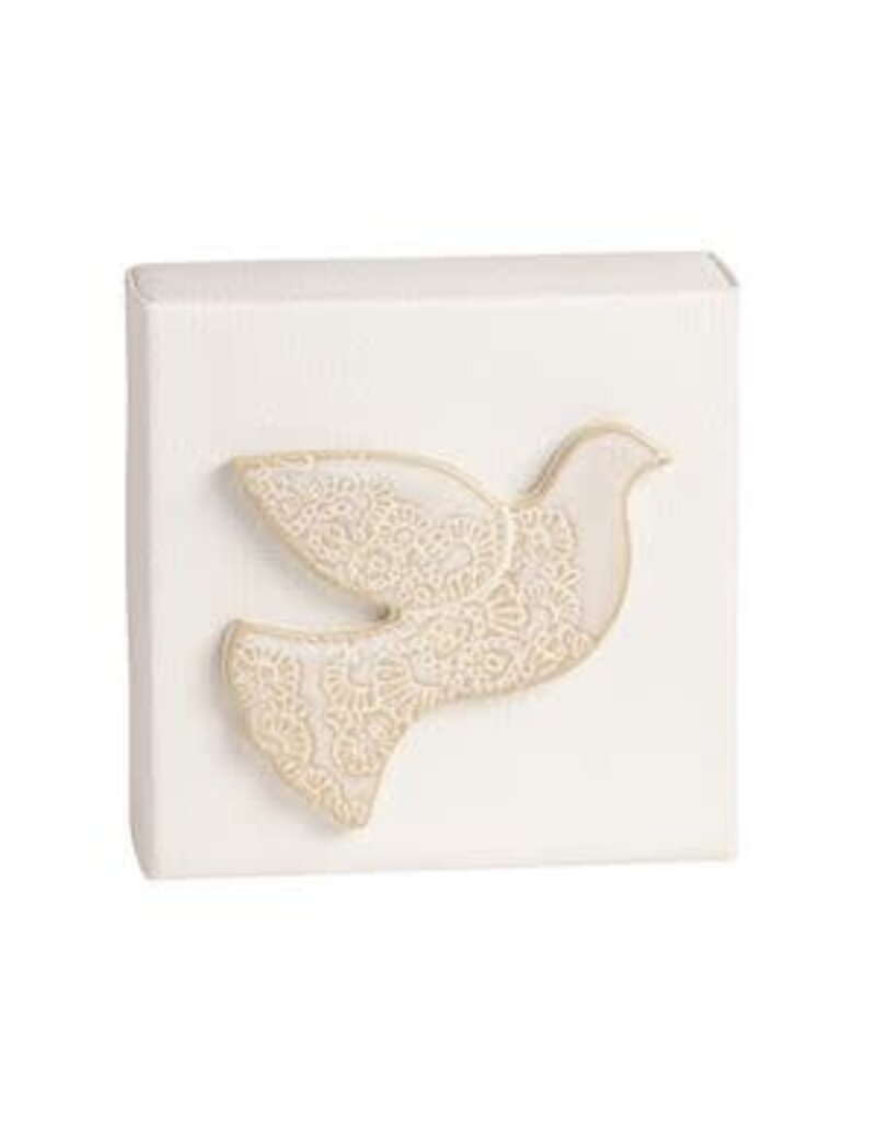 Mud Pie Mud Pie Holiday White Canvas Plaque Dove