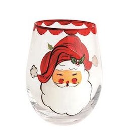 Mud Pie Mud Pie Holiday Painted Wine Glass Santa