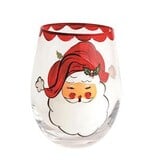 Mud Pie Mud Pie Holiday Painted Wine Glass Santa