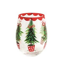 Mud Pie Mud Pie Holiday Painted Wine Glass Tree