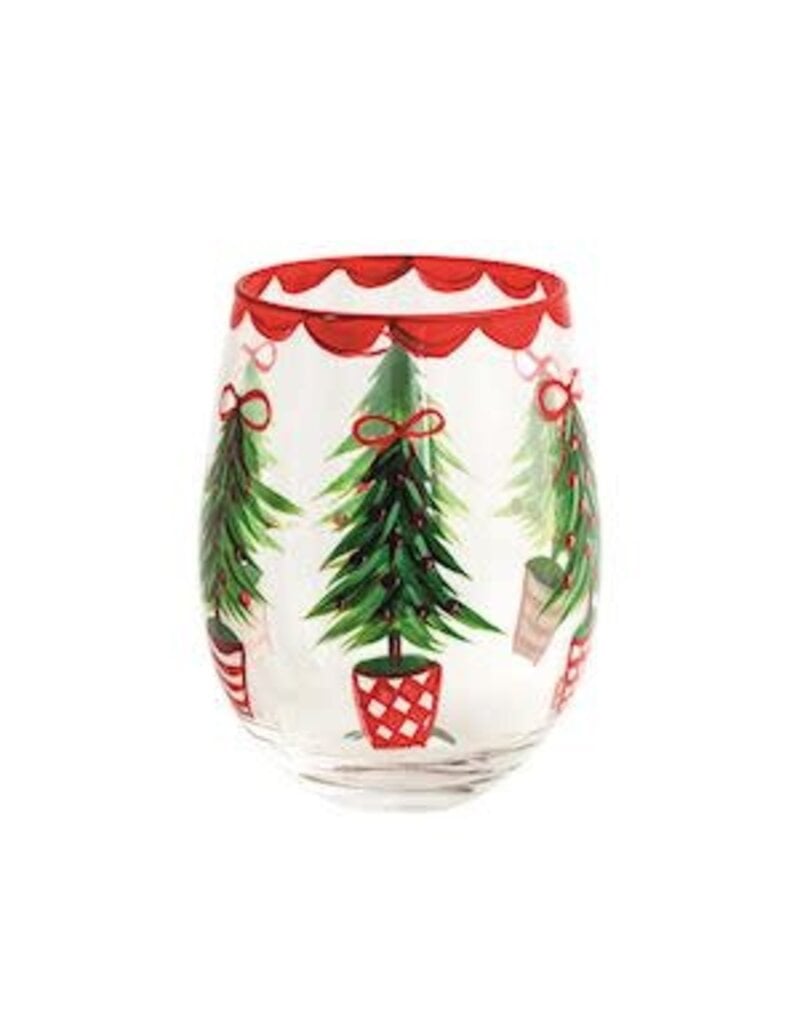 Mud Pie Mud Pie Holiday Painted Wine Glass Tree