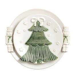 Mud Pie Mud Pie Holiday Nested Platter Set Green Tree Nutcracker