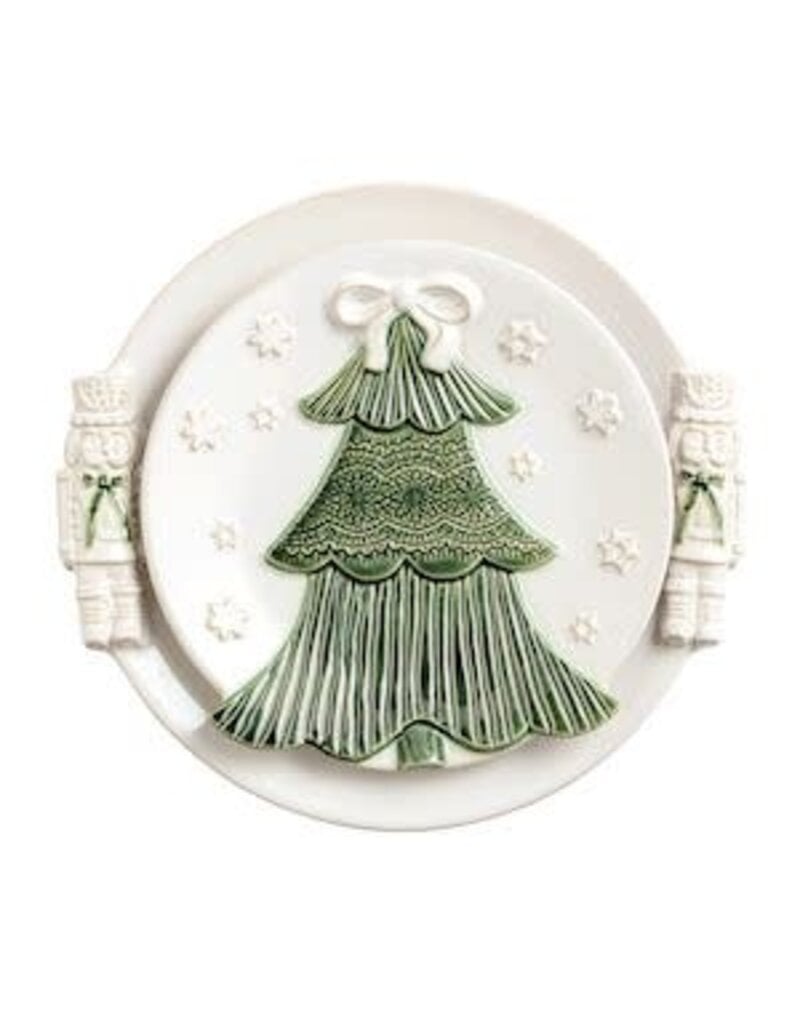 Mud Pie Mud Pie Holiday Nested Platter Set Green Tree Nutcracker