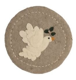 Mud Pie Mud Pie Holiday Xmas Trivet Dove Felt White