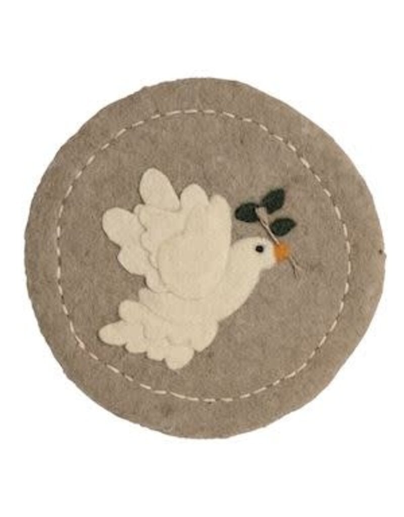 Mud Pie Mud Pie Holiday Xmas Trivet Dove Felt White