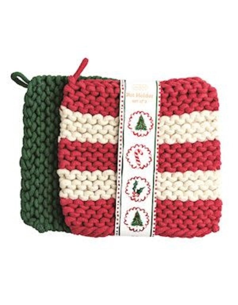 Mud Pie Mud Pie Holiday Pot Holder Set Red Stripe