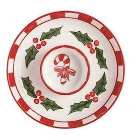 Mud Pie Mud Pie Holiday Holly Chip and Dip