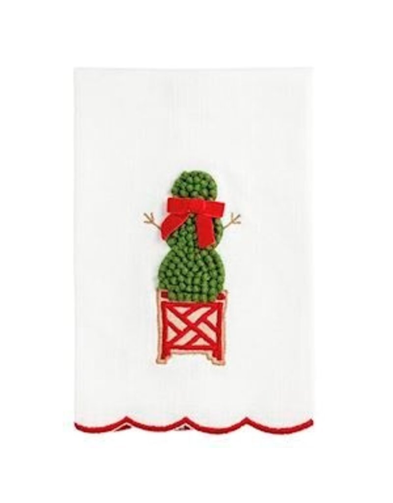 Mud Pie Mud Pie Holiday Xmas Topiary Towel Snowman