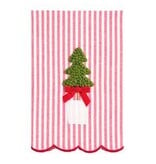 Mud Pie Mud Pie Holiday Xmas Topiary Towel Striped