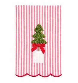 Mud Pie Mud Pie Holiday Xmas Topiary Towel Striped