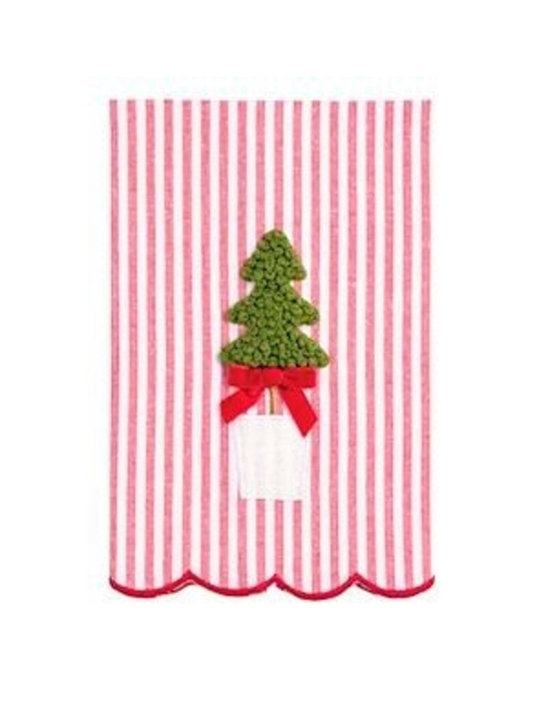 Mud Pie Mud Pie Holiday Xmas Topiary Towel Striped