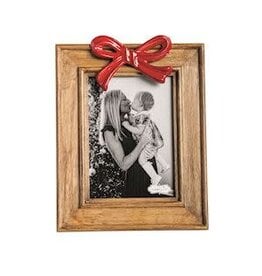 Mud Pie Mud Pie Holiday Wood Frame Red Bow Large