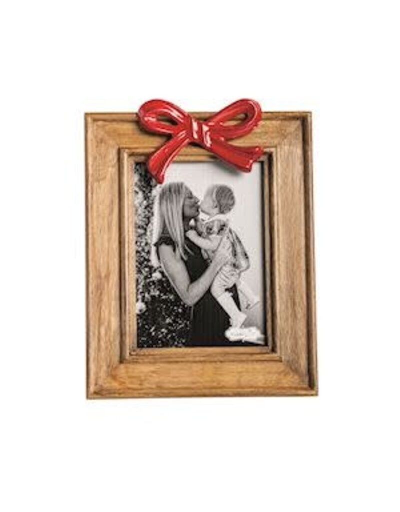 Mud Pie Mud Pie Holiday Wood Frame Red Bow Large